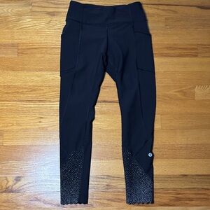 Lululemon Tight Stuff Tight Reflective Black Size 4 RARE